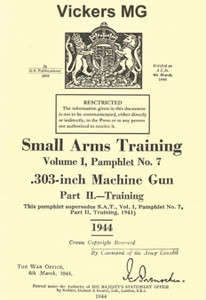 British WWII Vickers MG Training Manual - Reprint British WWII Vickers MG Training Manual - Reprint