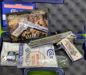 TALO LIMITED COLT 1911 ROSE GOLD MEXICAN HERITAGE 1 OF 300 38 SUPER RARE TALO LIMITED COLT 1911 ROSE GOLD MEXICAN HERITAGE 1 OF 300 38 SUPER RARE