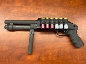 Custom MG Arms Exclusive Mossberg 590 ‘The Pig’ Super Shorty AOW 12 Ga 2+1 Custom MG Arms Exclusive Mossberg 590 ‘The Pig’ Super Shorty AOW 12 Ga 2+1