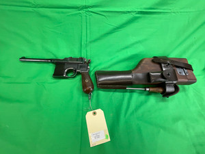 German Mauser C96 Bolo Broomhandle 7.63 Semi Pistol Holster Stock Refinished