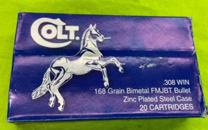 Colt 7.62x51 NATO 308 168 FMJ BT Match Competition 20 Rounds Sniper Colt 7.62x51 NATO 308 168 FMJ BT Match Competition 20 Rounds Sniper
