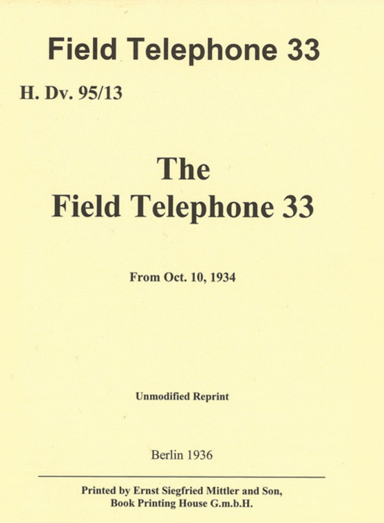 German WWII Field Telephone Manual - English Translation