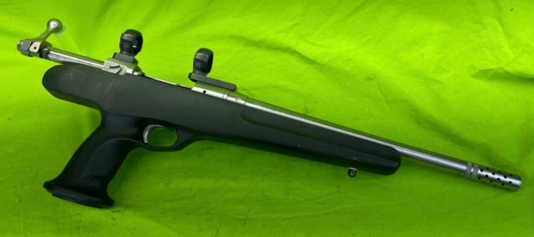 Savage Striker Model 516 22-250 Pistol Stainless SS Burris Rings Base Brake