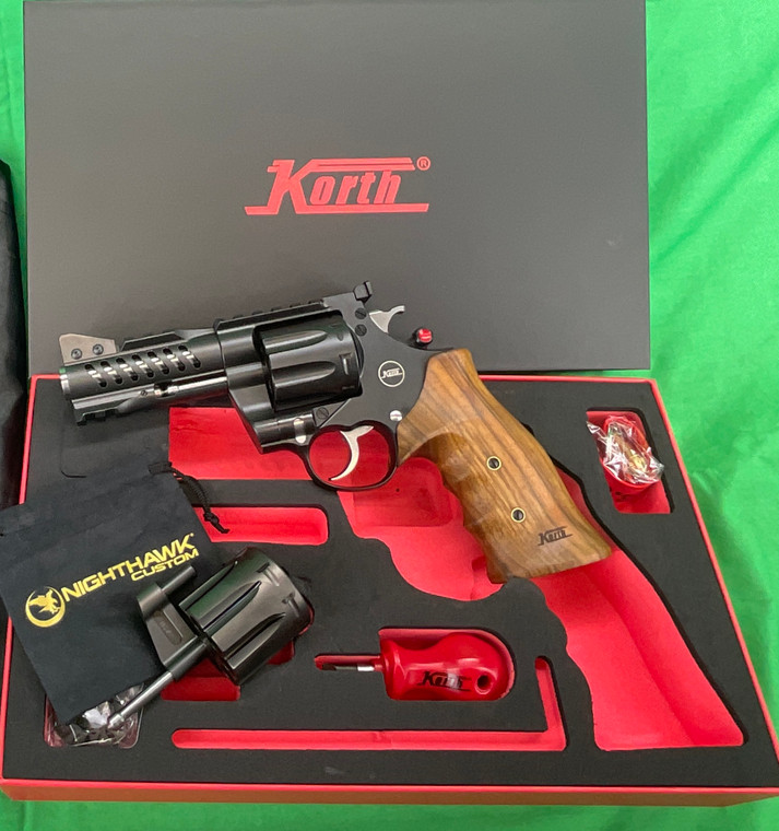 NEW Korth NXS 4” 357 Magnum 9MM Luger 8 Shot Target Revolver Railed DA/SA Match