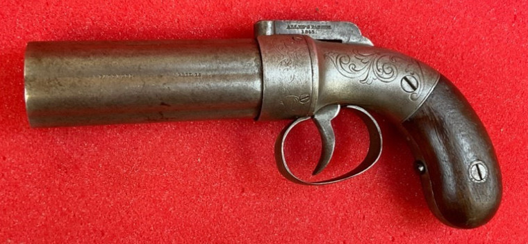 CIVIL WAR Era Antique ALLEN & WHEELOCK 31 Cal Cap Ball Percussion PEPPERBOX