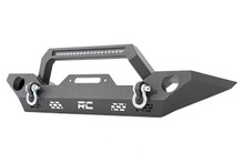 Rough Country - Front Winch Bumper; Full Width; Incl. LED Light Bar; Satin Black; - 10596