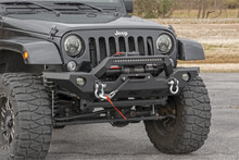 Rough Country - Front Winch Bumper; Full Width; Incl. LED Light Bar; Satin Black; - 10596