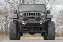 Rough Country - Front Winch Bumper; Full Width; Incl. LED Light Bar; Satin Black; - 10596