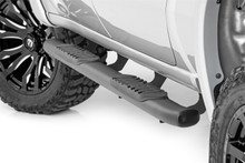 Rough Country - Oval Nerf Step Bar; 4.5 in.; Black Powder Coat; Aluminum; - 21002