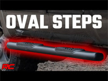 Rough Country - Oval Nerf Step Bar; Black; - 21013