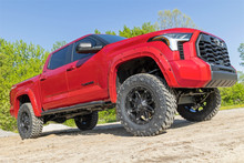 Rough Country - Oval Nerf Step Bar; 4.5 in.; Black Powder Coat; Aluminum; - 21014