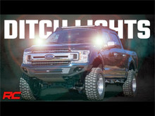 Rough Country - Windshield; 2 in.; LED Lower; Ditch Kit; Flood Pattern; - 71029