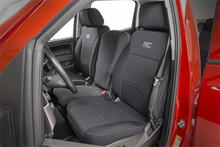 Rough Country - Neoprene Seat Covers; Front And Rear; Neoprene; 4-Layer Construction; Black; - 91025