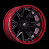 Fuel Offroad CATALYST 24x12 -44MM 6x139.7 MATTE BLACK W/ CANDY RED LIP FC402MQ24126844N