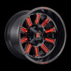 Fuel Offroad HARDLINE 22x12 -44MM 8x165.1 GLOSS BLACK RED TINTED CLEAR D62122208247