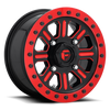 Fuel Utv HARDLINE,BEADLOCK 15x10 25MM 4x137 GLOSS BLACK RED TINTED CLEAR D9111500A664