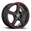 Motegi MR116 FS5 15x6.5 40MM 4x100/4x108 MATTE BLACK W/ RED STRIPE MR11656508740