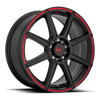 Motegi MR142 CS8 17x7 40MM 4x100/4x108 SATIN BLACK W/ RED STRIPE MR14277008940