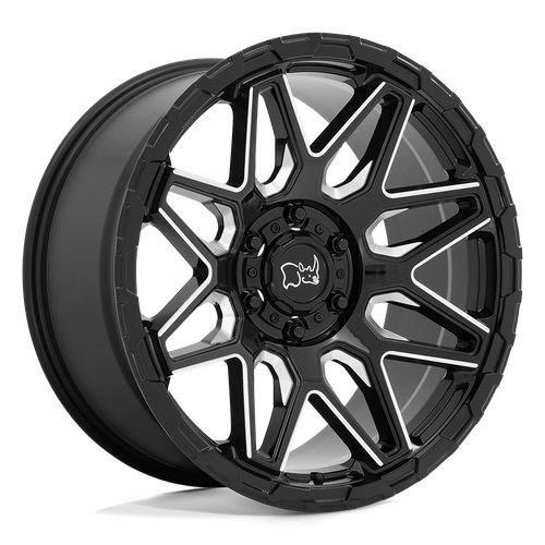 Black Rhino SHOCKWAVE 20x9.5 12MM 5x150 GLOSS BLACK W/ MILLED SPOKES 2095SKW125150B10