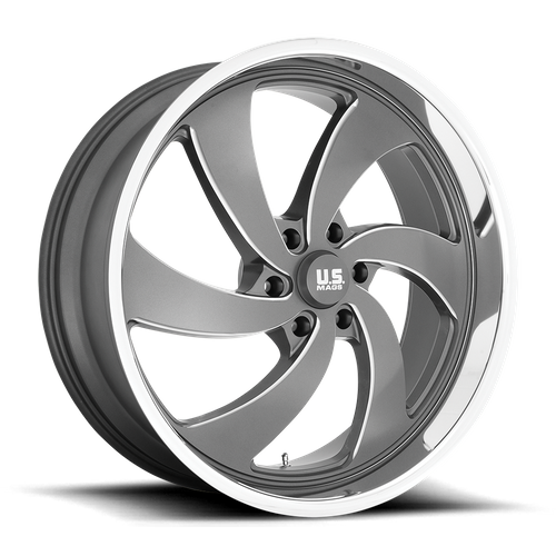 Us Mag DESPERADO 24x10 5MM 5x120.65 ANTHRACITE MILLED DIAMOND CUT LIP U133240061+05L