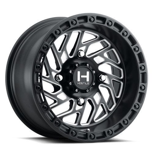 Hostile Utv Jigsaw 15x10 4x110 Full Satin Black Milled H116-1510411054M