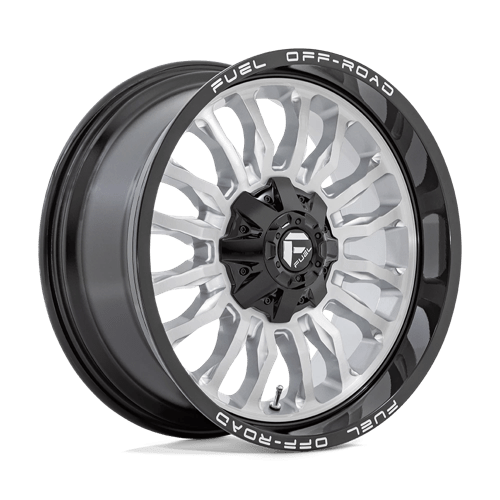 Fuel Offroad ARC 20x10 -18MM 5x127/5x139.7 SILVER BRUSHED FACE W/ MILLED BLACK LIP D79820005747