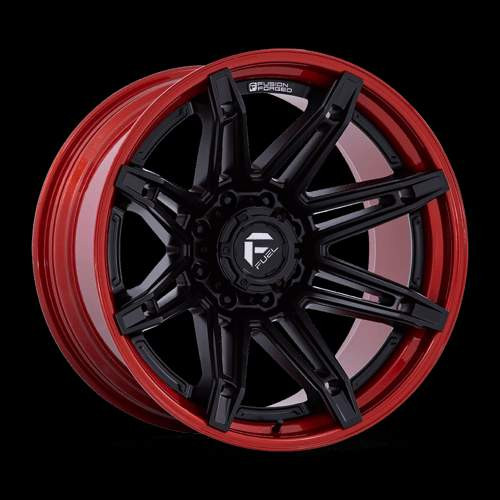 Fuel Offroad BRAWL 20x10 -18MM 6x139.7 MATTE BLACK W/ CANDY RED LIP FC401MQ20106818N