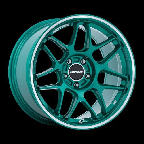 Motegi MR158 TSUBAKI 18x8.5 42MM 5x112 HOKKAIDO GREEN W/ MACHINED LIP MR158ED18855742