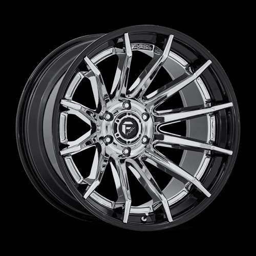 Fuel Offroad BURN 24x12 -44MM 6x135 CHROME W/ GLOSS BLACK LIP FC403PB24126344N