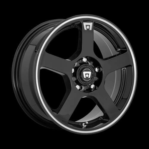 Motegi MR116 FS5 18x8 45MM 5x105/5x114.3 GLOSS BLACK W/ MACHINED FLANGE MR11688024345