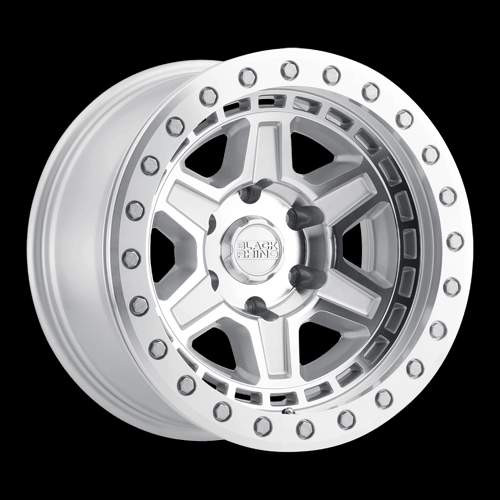 Black Rhino RENO 17x8.5 -38MM 5x127 SILVER W/ MIRROR FACE & SILVER BOLTS 1785REN-85127S71