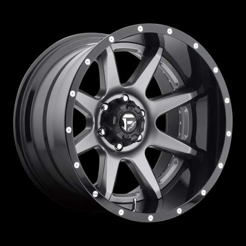 Fuel Offroad RAMPAGE 22x12 -44MM 5x127 MATTE GUN METAL BLACK LIP D23822207347