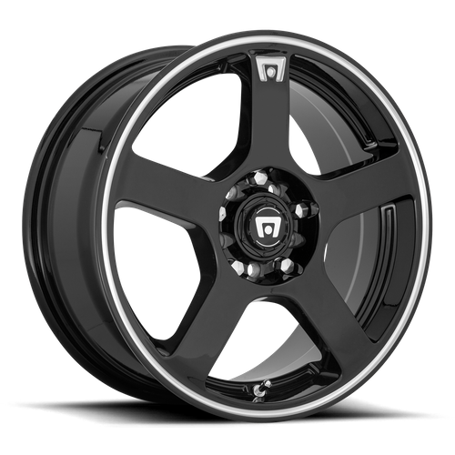 Motegi MR116 FS5 16x7 40MM 5x112/5x114.3 GLOSS BLACK W/ MACHINED FLANGE MR11667046340