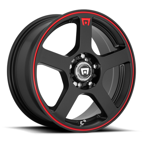 Motegi MR116 FS5 17x7 40MM 5x108/5x114.3 MATTE BLACK W/ RED STRIPE MR11677001740