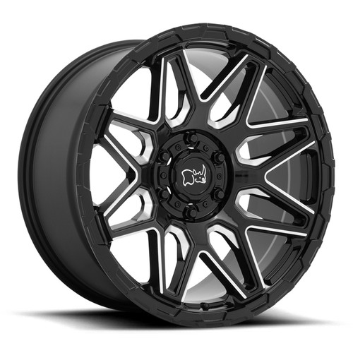 Black Rhino SHOCKWAVE 20x9.5 12MM 6x139.7 GLOSS BLACK W/ MILLED SPOKES 2095SKW126140B12