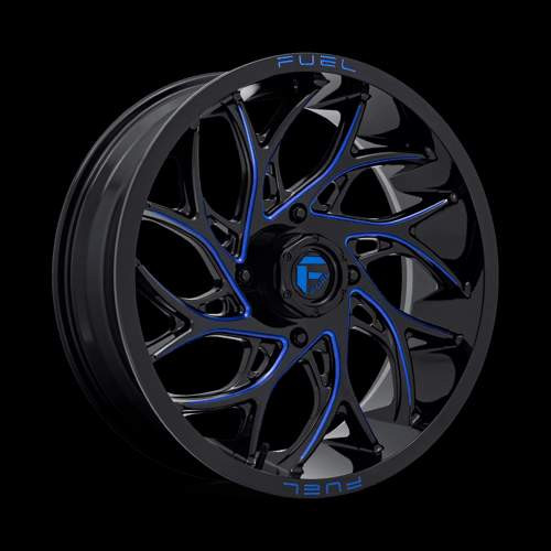 Fuel Utv RUNNER,UTV 20x7 13MM 4x156 GLOSS BLACK MILLED CANDY BLUE D7782070A544