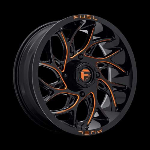 Fuel Utv RUNNER,UTV 22x7 0MM 4x156 GLOSS BLACK MILLED ORANGE D7802270A540