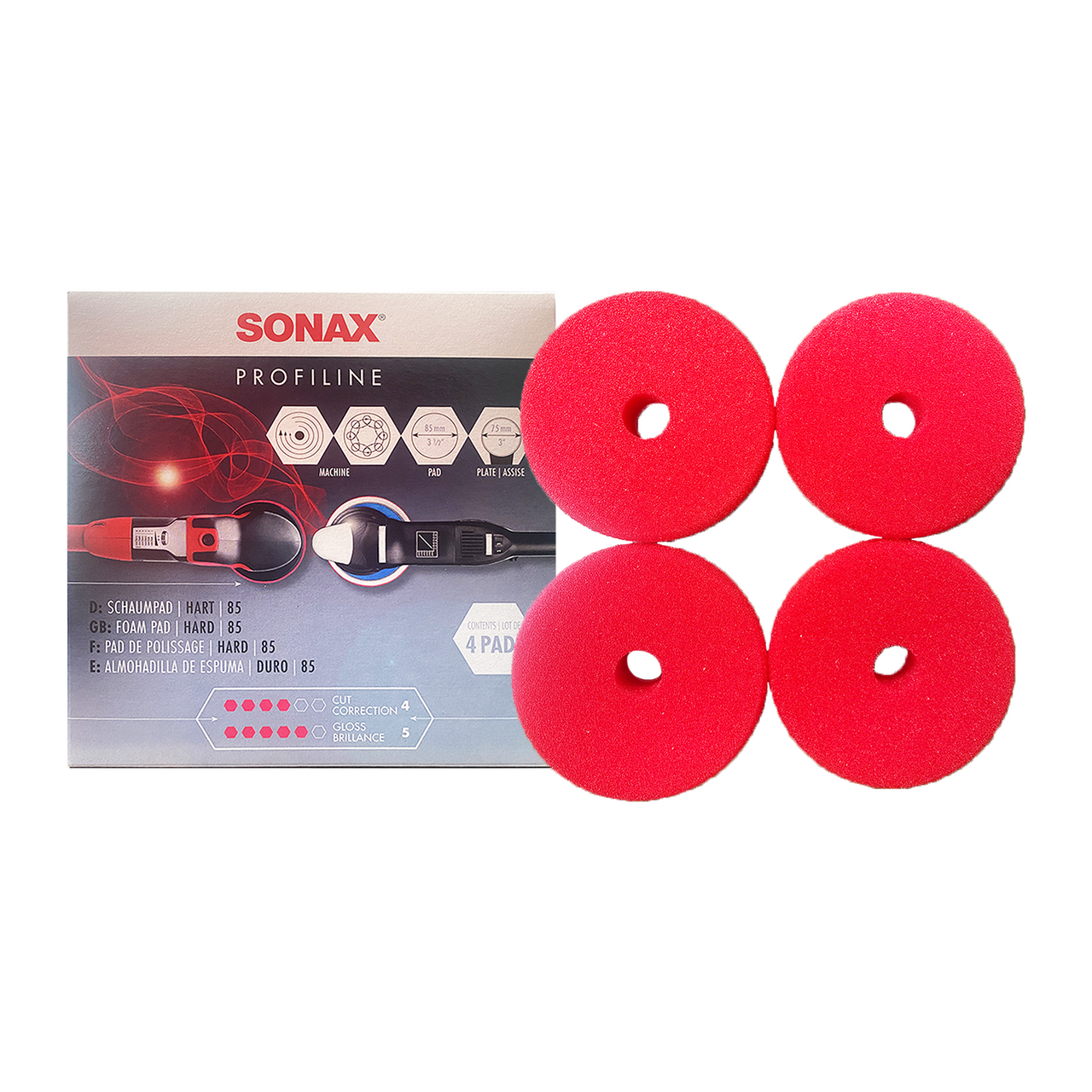 SONAX Red Hard Cutting/Polishing Pad 5.75 inches (143 mm)