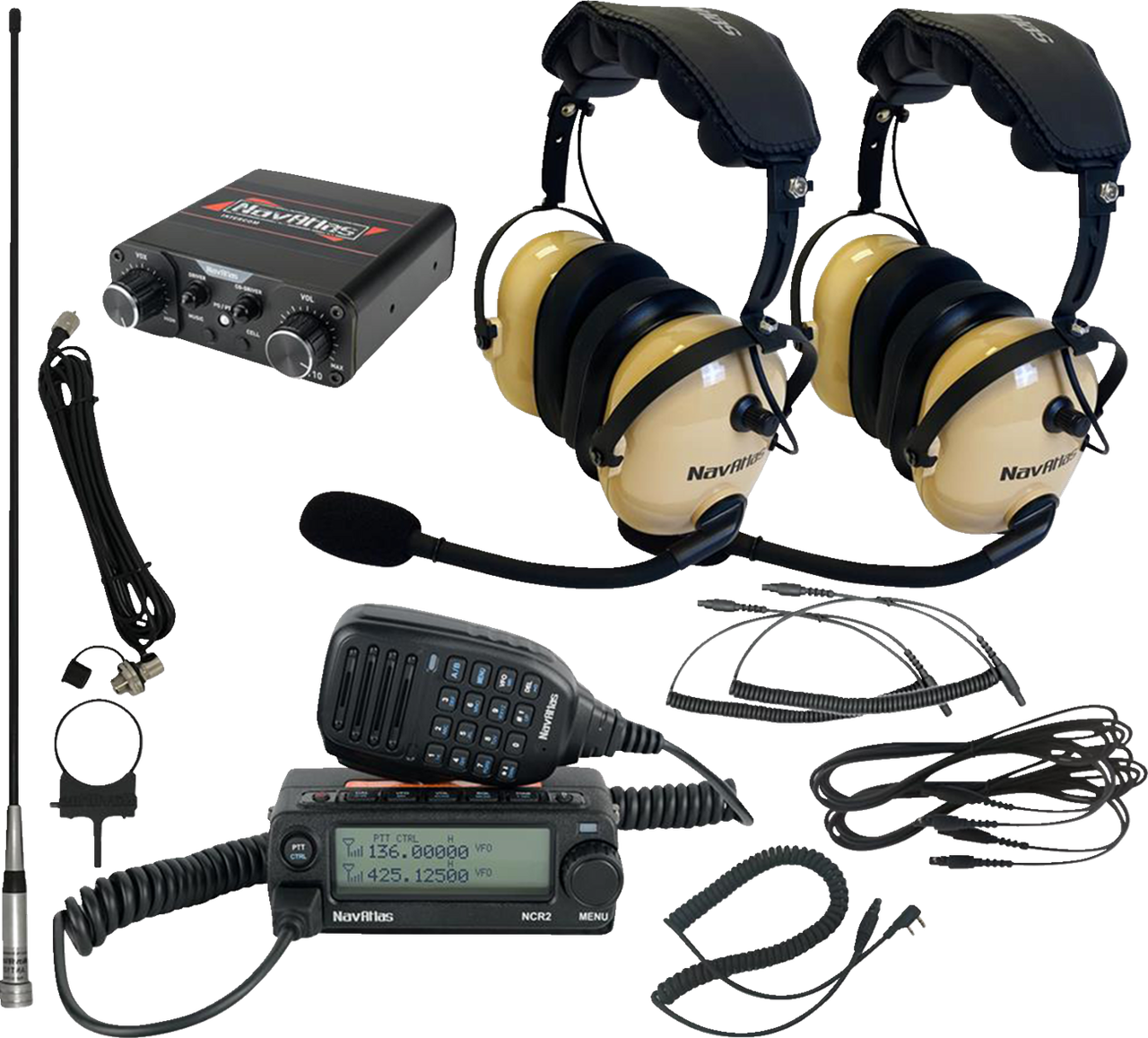Radio Intercom Texture Navatlas - Intercom And Radio Kit 2 Seat Beige - NIROHBE2 - UTV Nut