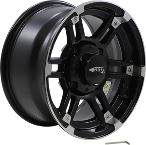 Ams - Wheel - Roll'n 104 - Front/Rear - Machined Black - 14x7 - 4/137 - 5+2 - Rolln 104 Wheel - 4733-031AB