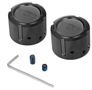 Figurati Designs - Front Axle Nut Cover - Stainless Steel - Black w/Figurati Designs Logo - Front Axle Nut Cover - FD01-FAC-BLK Figurati Designs - Front Axle Nut Cover - Stainless Steel - Black w/Figurati Designs Logo - Front Axle Nut Cover - FD01-FAC-BLK