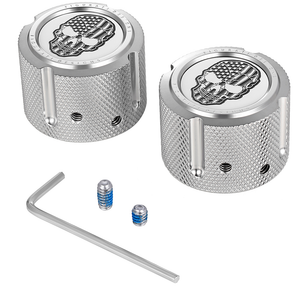 Figurati Designs - Front Axle Nut Cover - Stainless Steel - American Flag Skull - Contrast Cut - Front Axle Nut Cover - FD27-FAC-SS Figurati Designs - Front Axle Nut Cover - Stainless Steel - American Flag Skull - Contrast Cut - Front Axle Nut Cover - FD27-FAC-SS