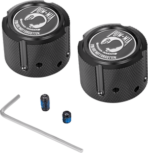 Figurati Designs - Front Axle Nut Cover - Stainless Steel - Black w/POW MIA - Front Axle Nut Cover - FD50-FAC-BK Figurati Designs - Front Axle Nut Cover - Stainless Steel - Black w/POW MIA - Front Axle Nut Cover - FD50-FAC-BK