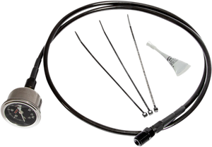 Feuling Oil Pump Corp. - Remote Oil Pressure Gauge/Line Kit - M8 - Black - Remote Oil PSI Gauge Kit - 9045