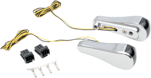 Alloy Art - LED Front Turn Signals - Smooth - Chrome - LED Front Turn Signals for Road Glide - RGFS1-1