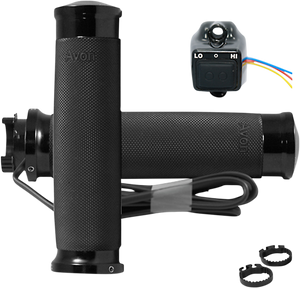 Avon Grips - Grips - Heated - Custom Contour - Metric - Black - Heated Grips - MT-CC-86-ANO-HT