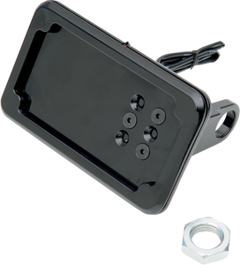Cycle Visions - Horizontal License Plate Mount with Light - '08-'17 ST - Black - In-Close License Plate Holder - CV-4607BLH