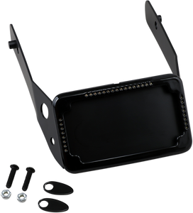 Cycle Visions - LP Plate Frame & Mount with Signals - FXDWG - Black - Curved License Plate Frame and Mount with License Plate Light - CV4651B Cycle Visions - LP Plate Frame & Mount with Signals - FXDWG - Black - Curved License Plate Frame and Mount with License Plate Light - CV4651B