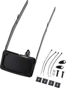 Cycle Visions - LP Plate Frame & Mount with Signals - FLSL - Black - Curved License Plate Frame and Mount with License Plate Light - CV4655B Cycle Visions - LP Plate Frame & Mount with Signals - FLSL - Black - Curved License Plate Frame and Mount with License Plate Light - CV4655B