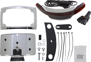 Ciro - Taillight/License Plate Frame - Chrome - Red Lens - Latitude Tail Light & License Plate Mount with Lightstrike Technology - 40253